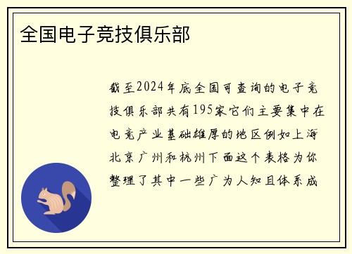 全国电子竞技俱乐部